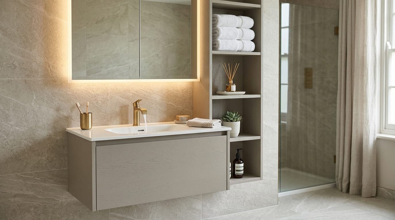The shower that was resting on skirting board detail
